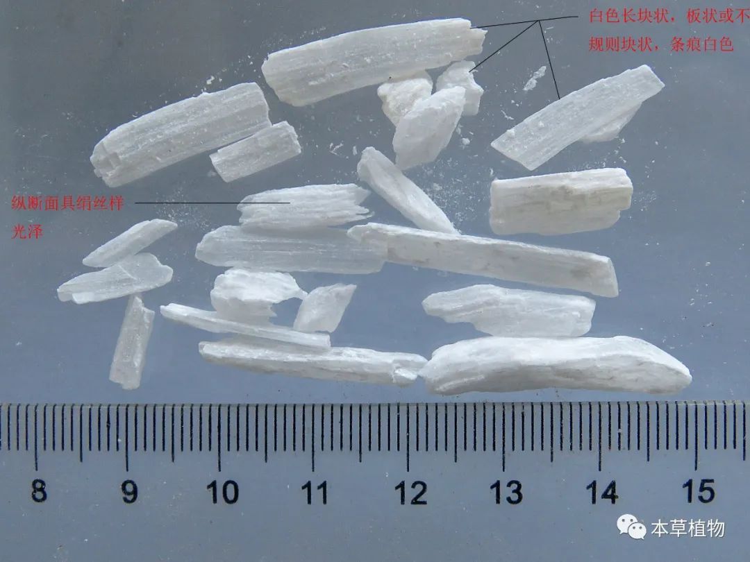 硅酸盐类矿物滑石族滑石,主含水硅酸镁(mg3(si4o10)) 滑石药材 7,石膏