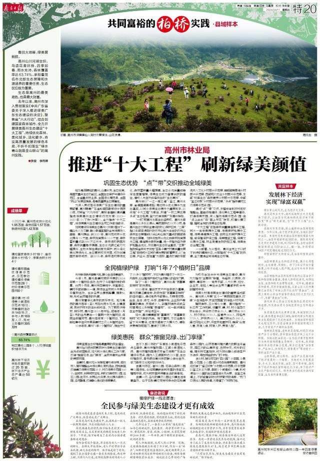 4月11日南方日报《共同富裕的柏桥实践——广东茂名感恩奋进一周年特别报道》20版。