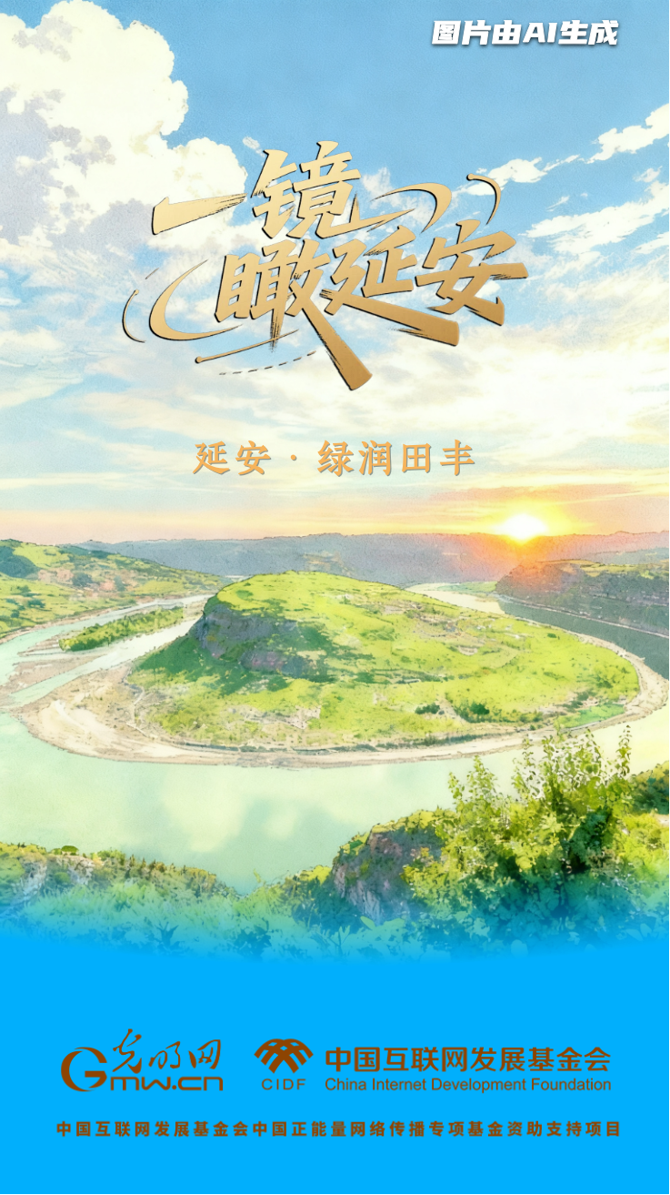 【一鏡瞰延安·AI海報(bào)】昔日荒山禿嶺，今朝“綠色江南”