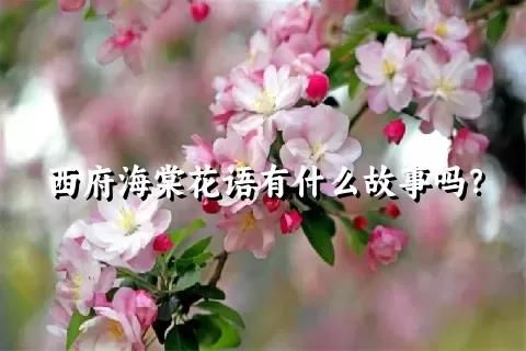 西府海棠花语有什么故事吗？