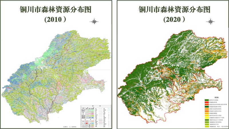 铜川市森林资源变化对比图