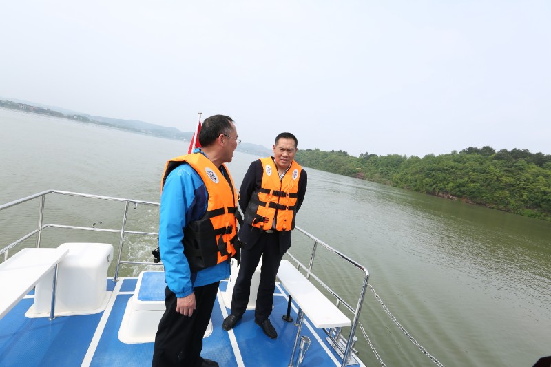 衡山县委副书记段晓赛调度湖南衡山萱洲国家湿地公园试点建设