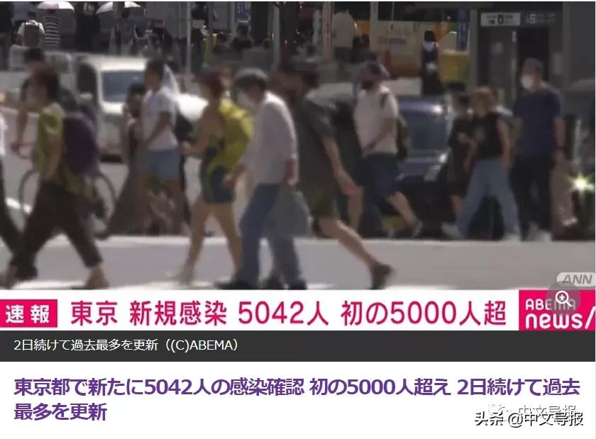 東京單日新冠感染人數首超5000人，兩周后過萬