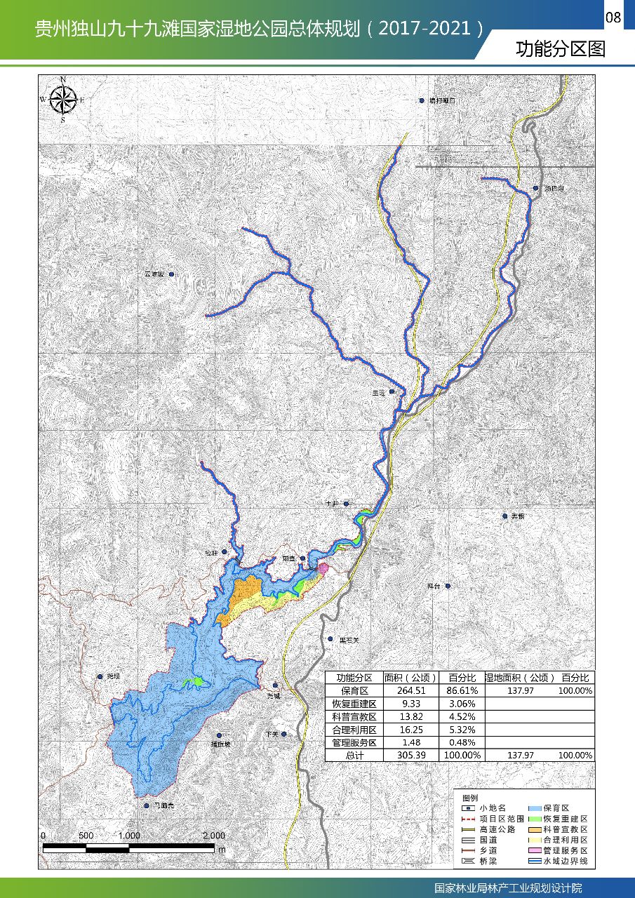 贵州独山九十九滩功能分区图
