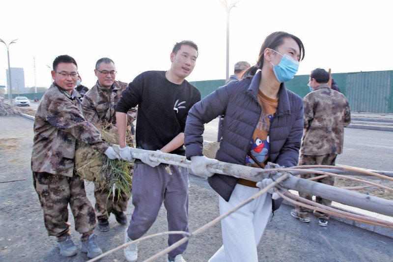 新疆兵團第五師雙河市秋冬季植樹現場2