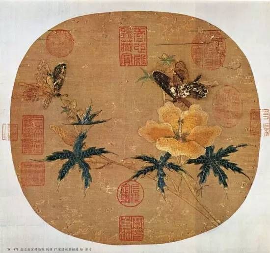 宋代刺绣《秋葵蛱蝶图》藏于台北故宫博物院