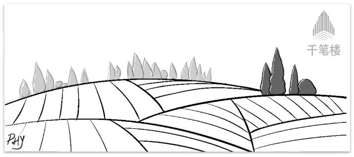 平原简笔画 简单图片