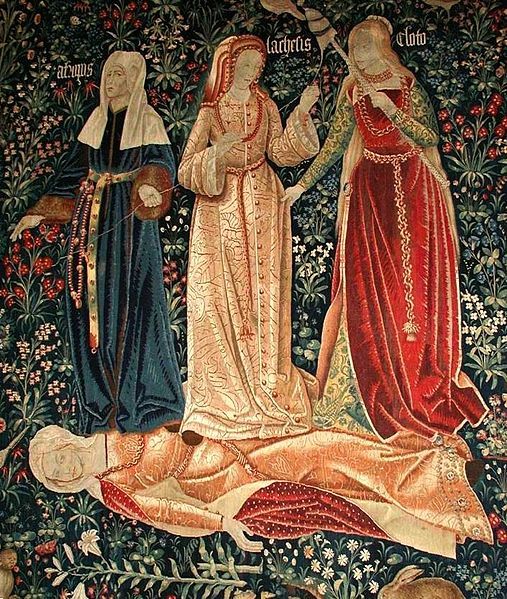 命运三女神的艺术画像,左边的即是atropos图片:wikimedia