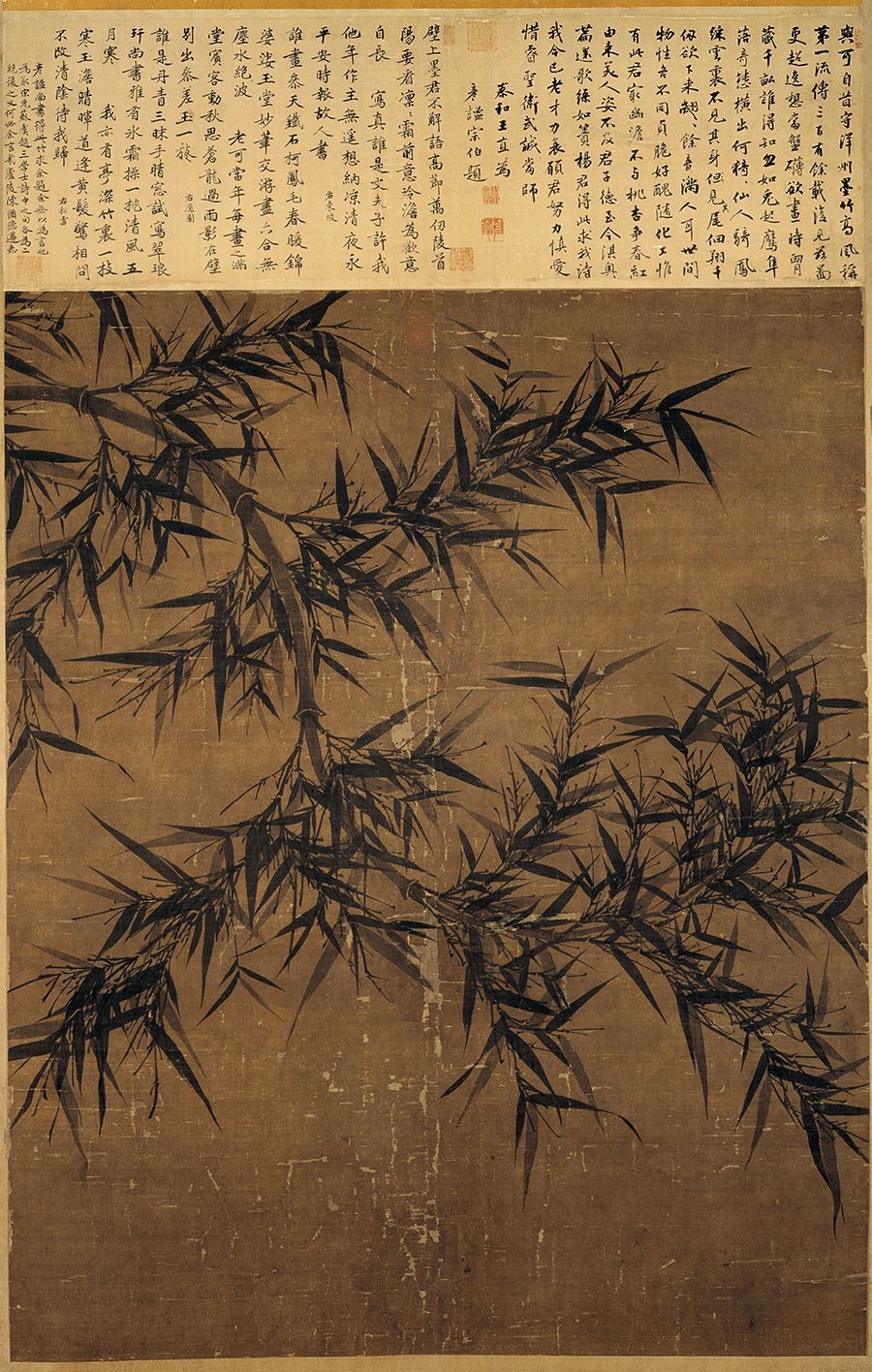 《潇湘竹石图》苏轼文同说,熟读各种竹子的形态,记在脑子里,作画前