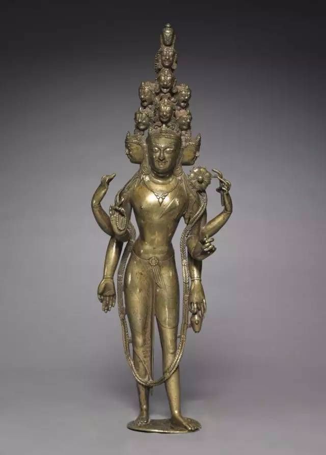 21cm尼泊尔,14世纪瓦拉希(varahi)银镶嵌绿松石,铜,黄铜和黄金,铜