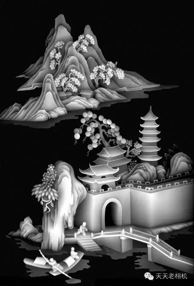 中国传统灰度浮雕艺术作品-1